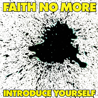 Okładka płyty Faith No More Introduce Yourself Okładka przedstawia rozlany czarny atrament na białym tle