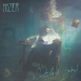 Okłądka płyty Hoziera. Obraz przedstawia Hoziera w zaaranżowanej scenie podwodnej. W mętnej wodzie, wokół artysty, unosi się kilka przedmiotów, roślin, mebli. W lewym górnym rogu znajduje się jasnoniebieski napis „Hozier” zapisany prostymi wielkimi literami. W prawym dolnym rogu, odręcznym, niedbałym został napisany tytuł albumu „Wasteland, Baby"